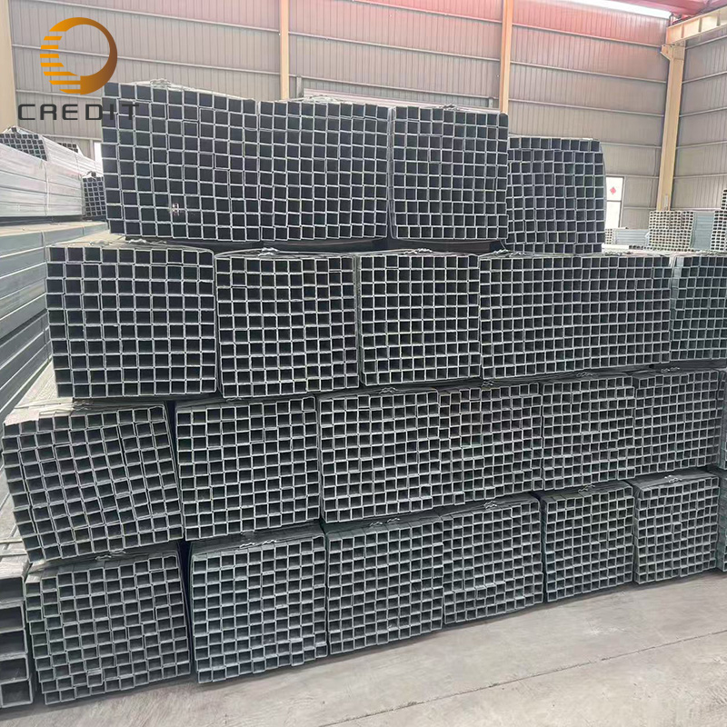 galvanized‑steel‑pipe‑rectangular‑tube‑factory‑yard‑storage